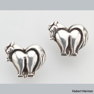 Hubert Harmon Jewelry - Hubert Harmon Mexican Sterling Horse Rear Earrings Hubert Harmon Jewelry - Hubert Harmon Mexican Sterling Horse Rear Earrings